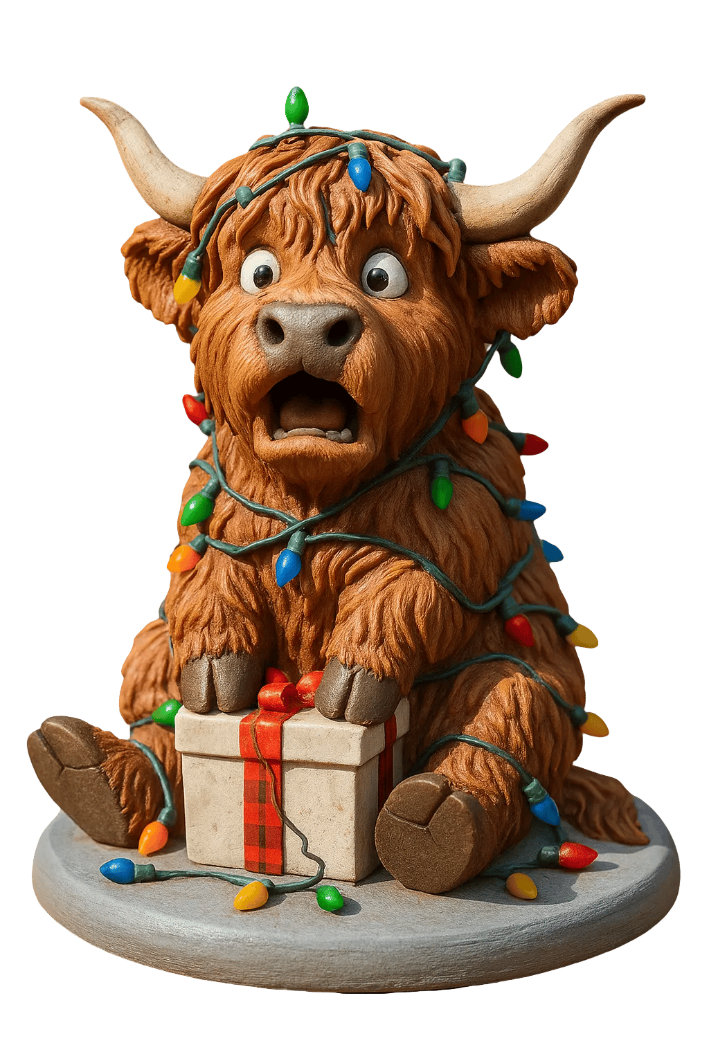 🐮Adventní kalendář Highland Cow 2025🎄✨ - 3D ručně vyráběná panenka Highland Cow (24 ks)