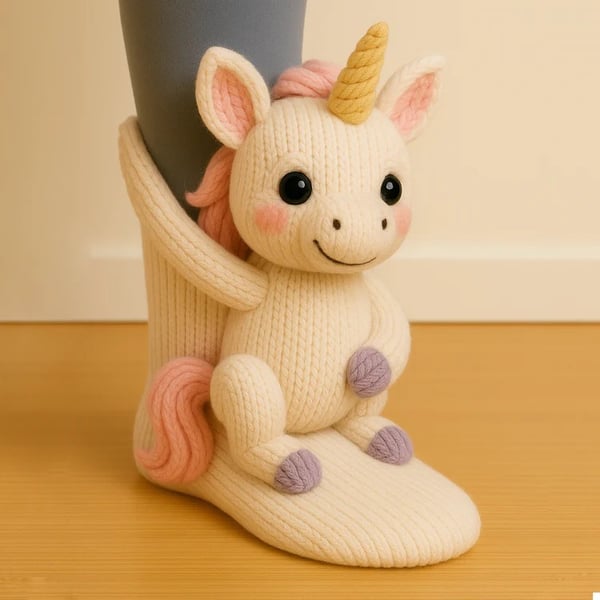 Útulné 3D pletené ponožky se zvířátky