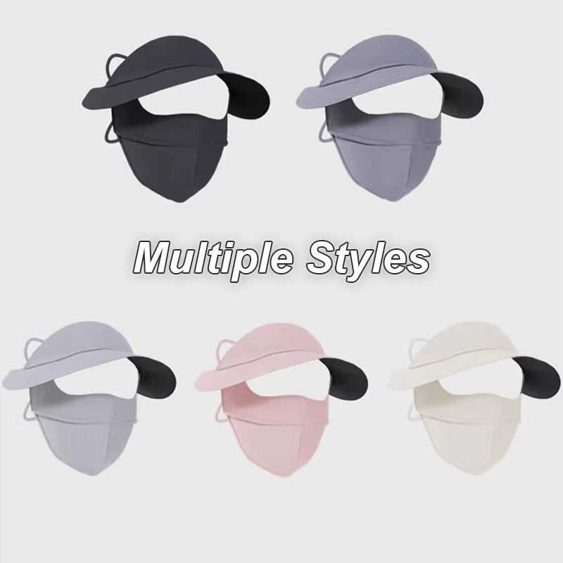 Black Vinyl Full-Face Outdoor Sun Protection Hat