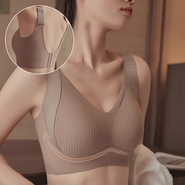 Gerippter Push-up-BH für Frauen, verstellbar, kabellos