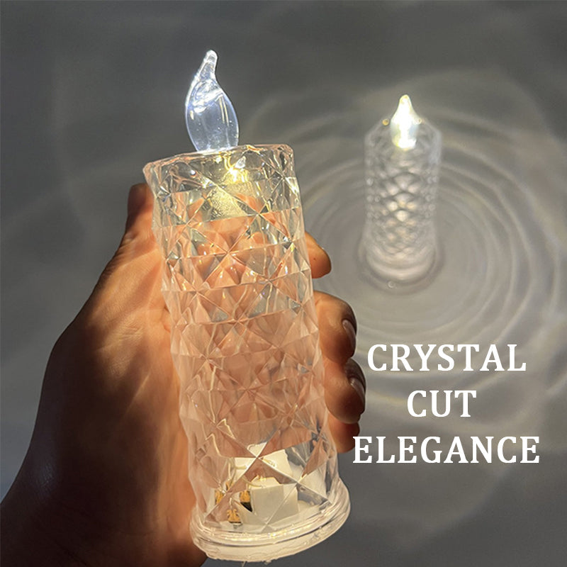 Svíčka Crystal Rose Candle Light – romantická záře bez nepořádku