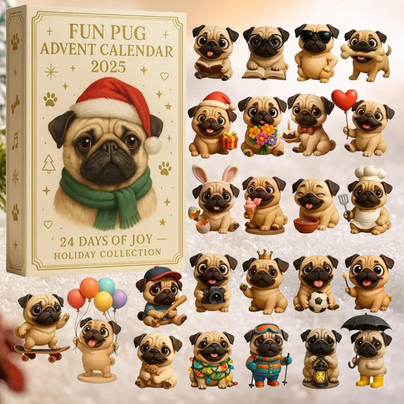 🐾🎄 Zábavný adventní kalendář s mopslíky 2025