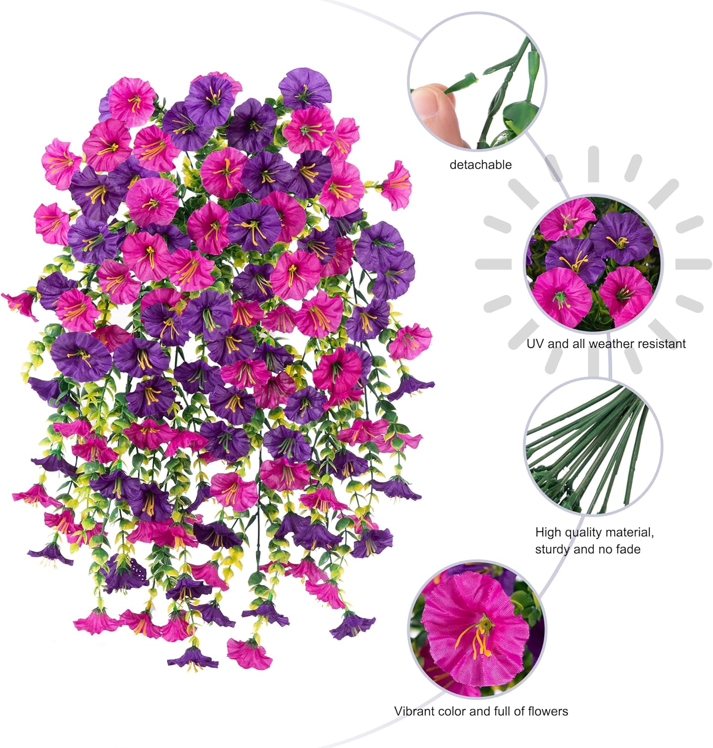 Perfekte Gartendekoration - 🌺 Künstliche Blumenranken als Hängeornamente