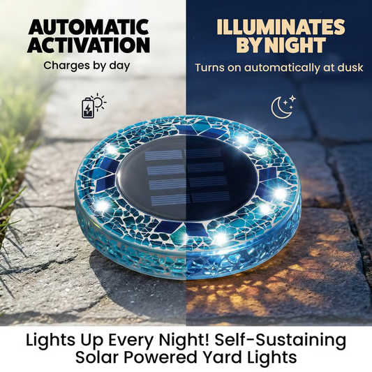 ✨ EDITORS' PICK: 50% OFF丨🌙 Solar Mosaic Disk Garden Lights