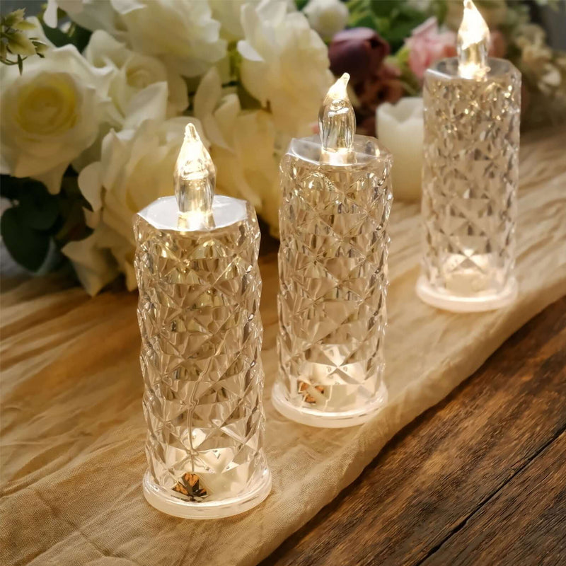 Svíčka Crystal Rose Candle Light – romantická záře bez nepořádku