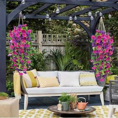 Perfekte Gartendekoration - 🌺 Künstliche Blumenranken als Hängeornamente