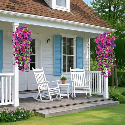 Perfekte Gartendekoration - 🌺 Künstliche Blumenranken als Hängeornamente