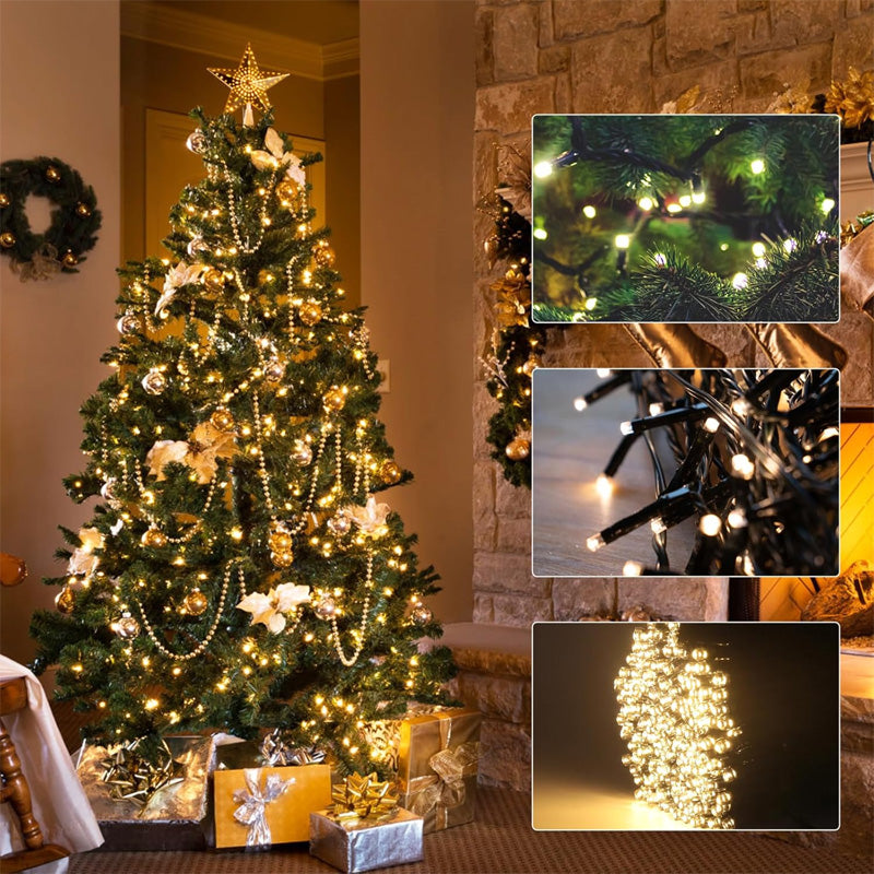 🎄 LED prstencové pěticípé hvězdné vánoční stromkové světlo 🎄