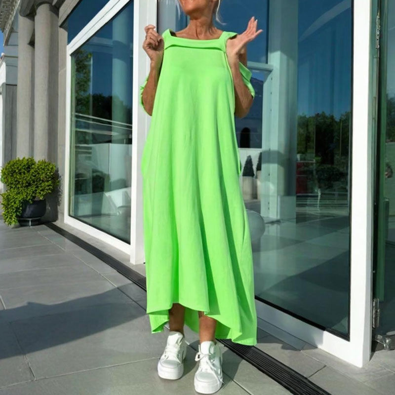 🌴Casual Vrouwen Maxi Jurk met Koude Schouder