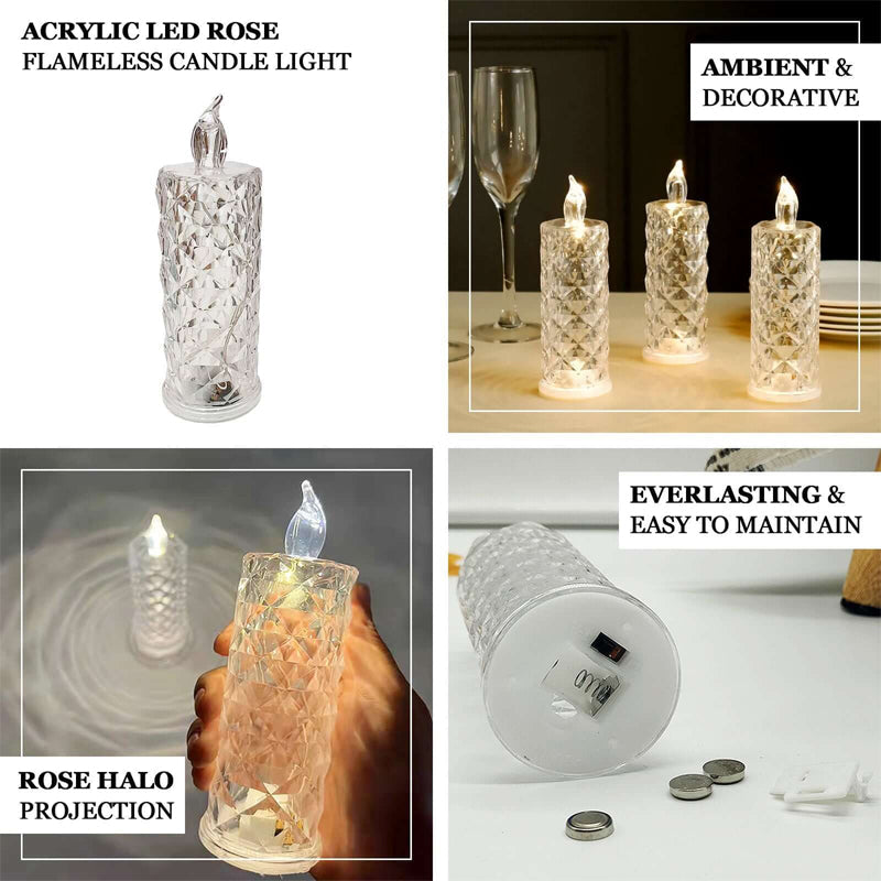 Svíčka Crystal Rose Candle Light – romantická záře bez nepořádku