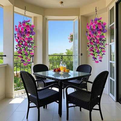 Perfekte Gartendekoration - 🌺 Künstliche Blumenranken als Hängeornamente