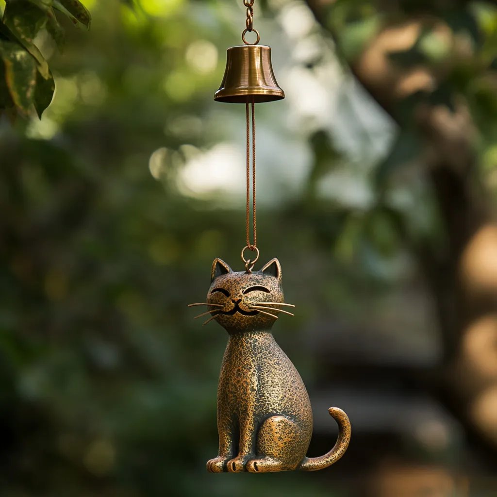 Handgefertigtes Retro-Katzen-Windspiel