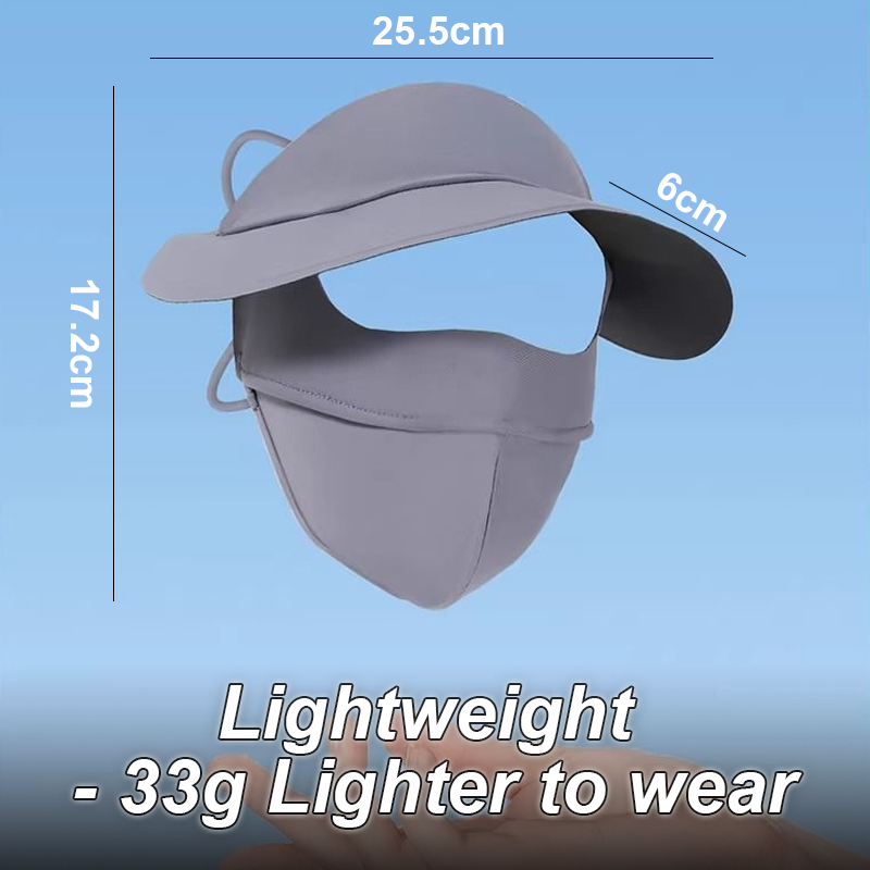 Black Vinyl Full-Face Outdoor Sun Protection Hat