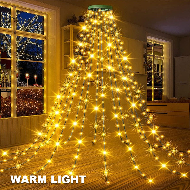 🎄 LED prstencové pěticípé hvězdné vánoční stromkové světlo 🎄