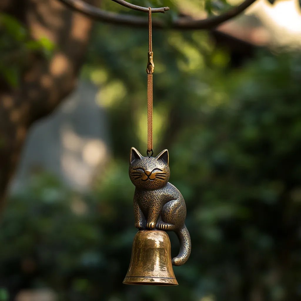 Handgefertigtes Retro-Katzen-Windspiel