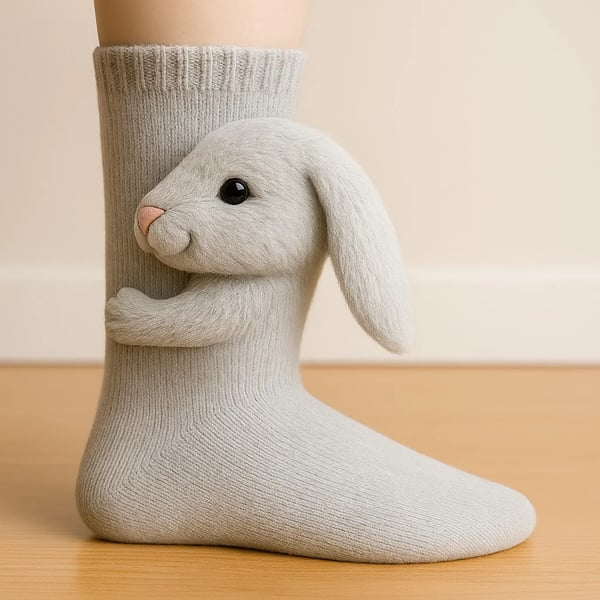 Útulné 3D pletené ponožky se zvířátky