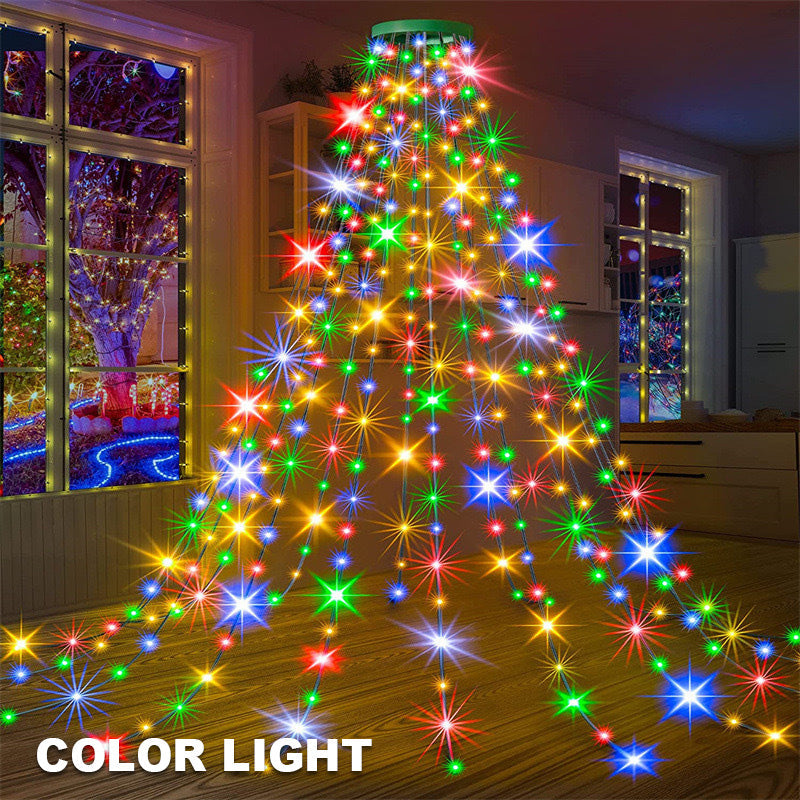 🎄 LED prstencové pěticípé hvězdné vánoční stromkové světlo 🎄