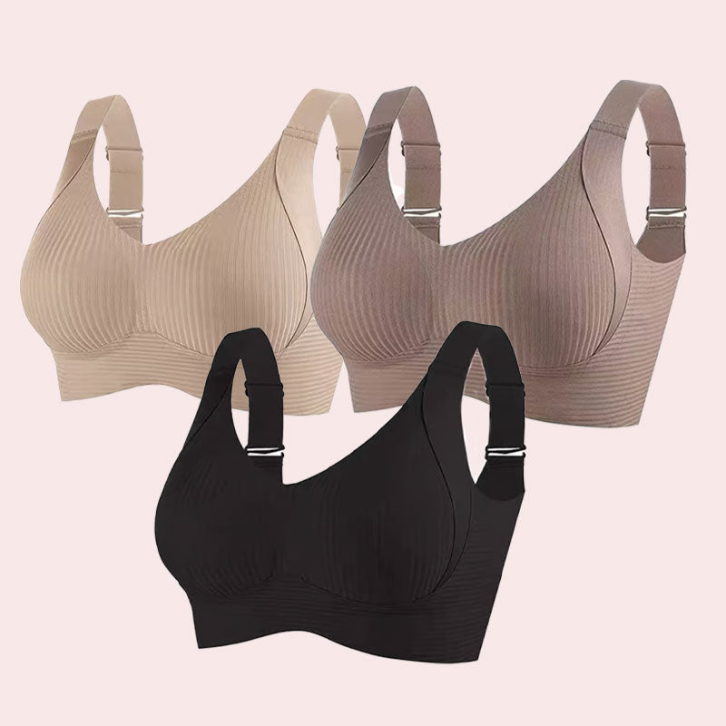 Gerippter Push-up-BH für Frauen, verstellbar, kabellos