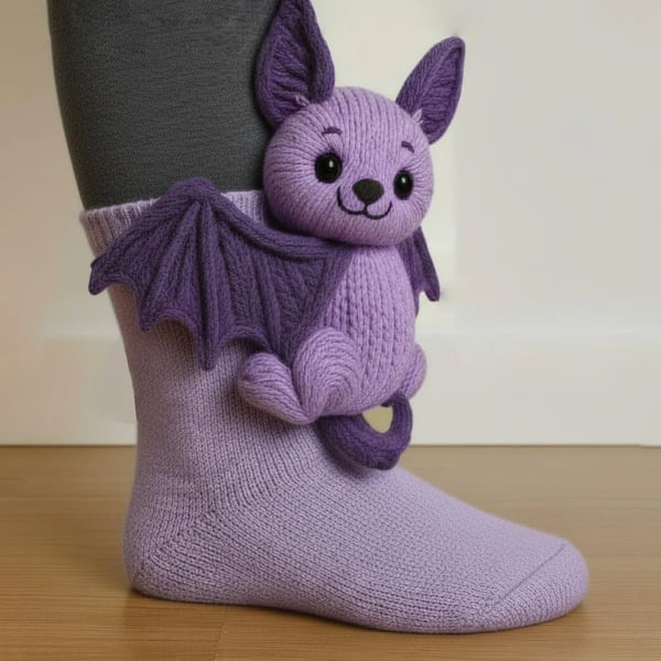 Útulné 3D pletené ponožky se zvířátky