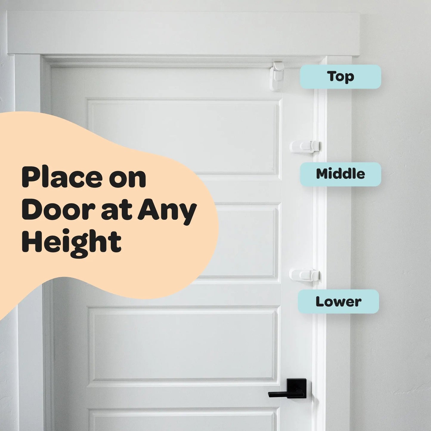 The Snap-On Door Lock Kids Can't Reach or Defeat - No Tools or Adhesives Required