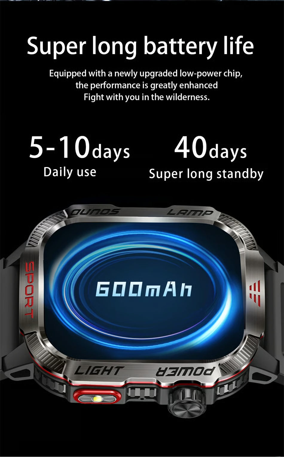 Vojenské outdoorové sportovní chytré hodinky pro muže pro Android a iOS