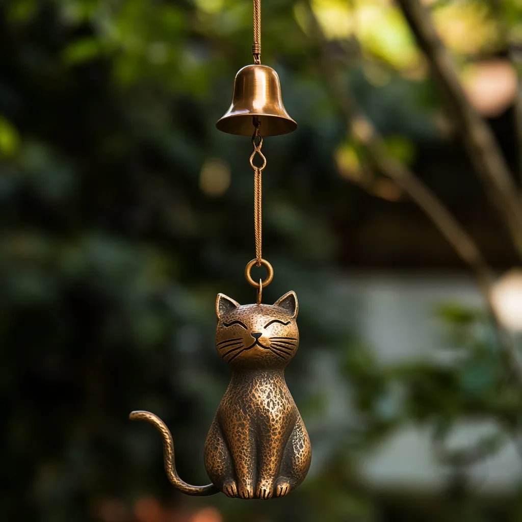 Handgefertigtes Retro-Katzen-Windspiel