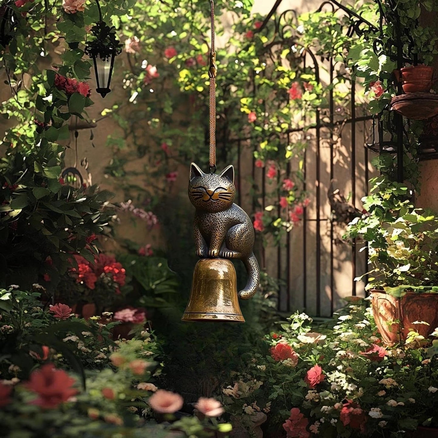 Handgefertigtes Retro-Katzen-Windspiel