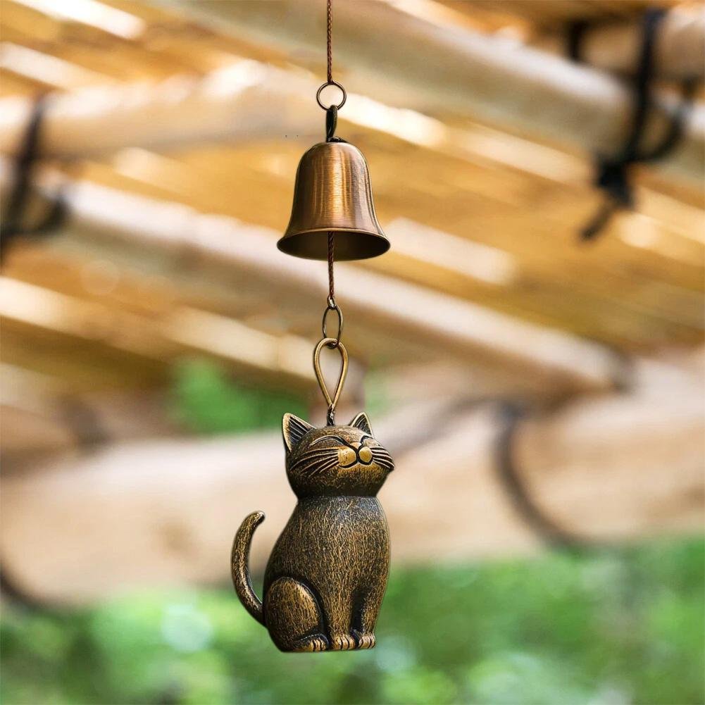 Handgefertigtes Retro-Katzen-Windspiel