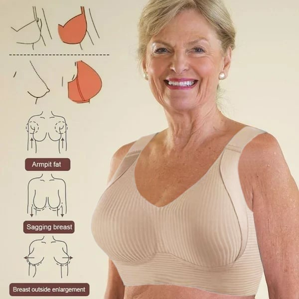 Gerippter Push-up-BH für Frauen, verstellbar, kabellos