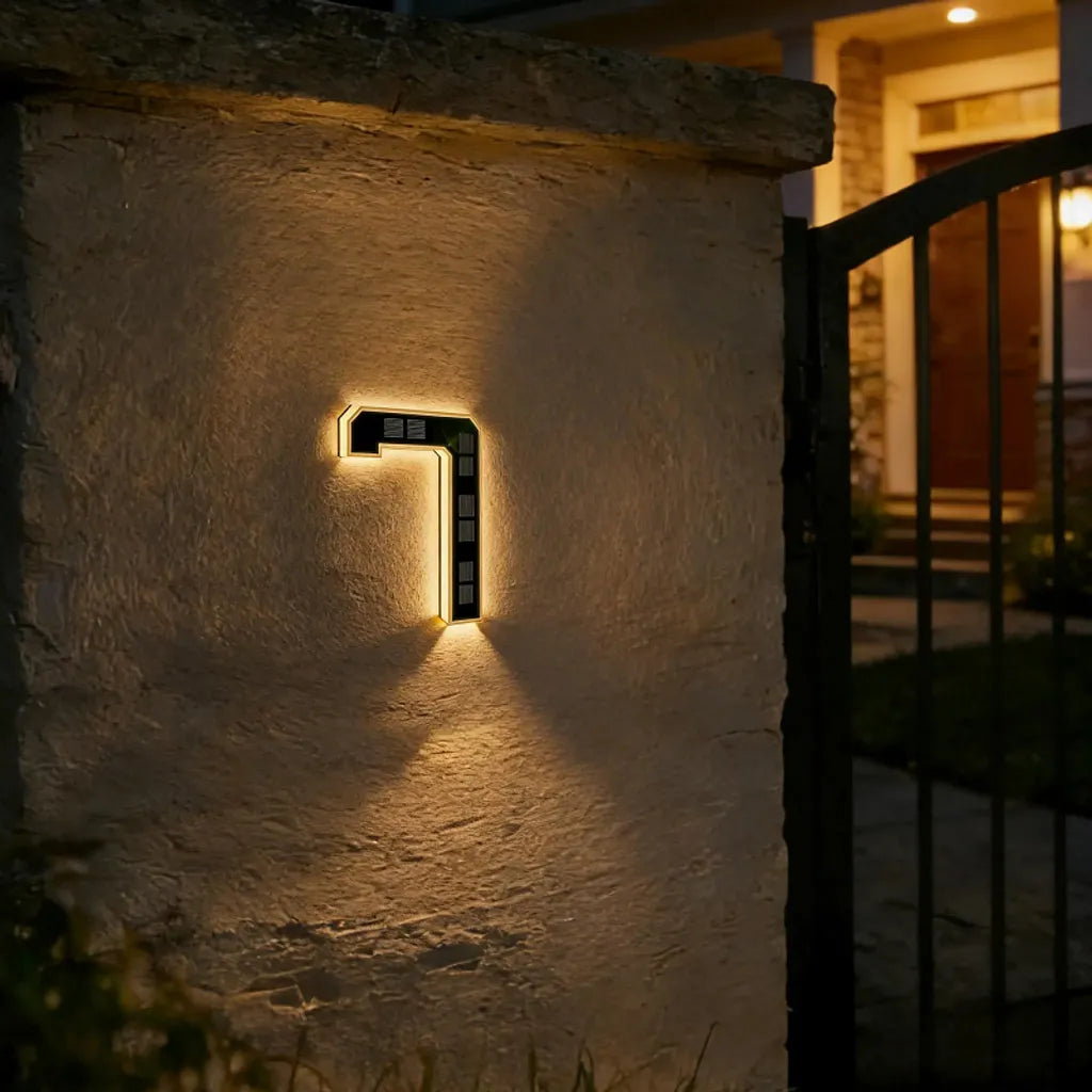 9-Inch Waterproof LED Solar Lighted House Numbers for Outside