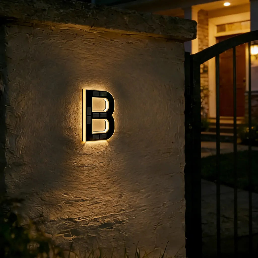 9-Inch Waterproof LED Solar Lighted House Numbers for Outside