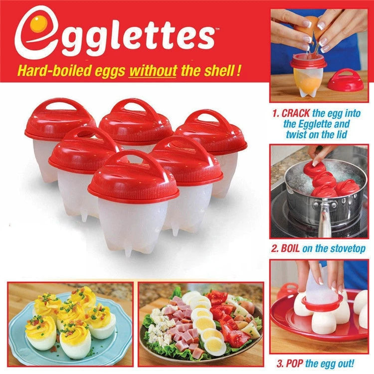 6 Pcs/Set Silikon-Ei gekocht