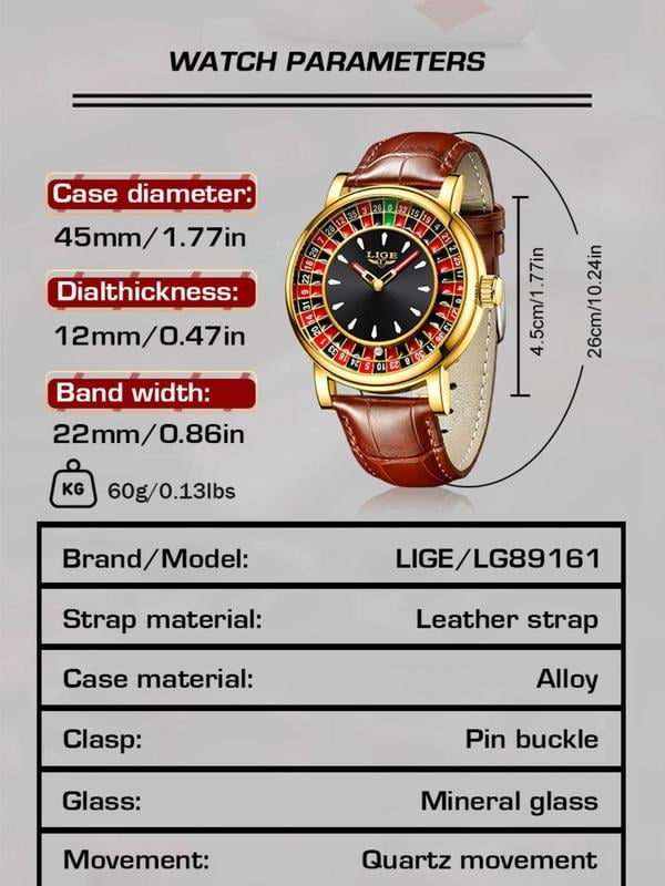 Casino Roulette Watch for Men
