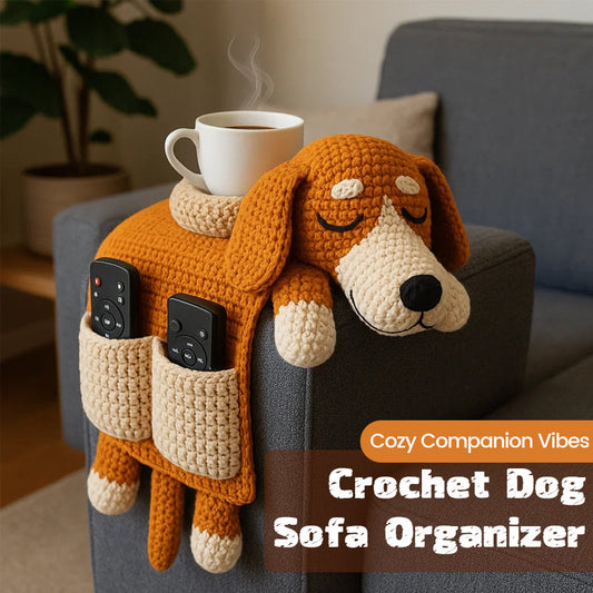 🐶 Útulný společník – háčkovaný organizér na pohovku pro psy