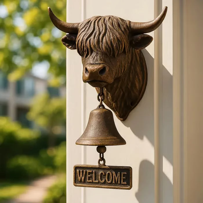 🔥Last Day 49% OFF - Highland Cow Welcome Bell