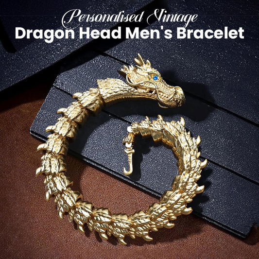 Originales handgefertigtes personalisiertes Retro Drachenkopf Herrschendes Herrenarmband