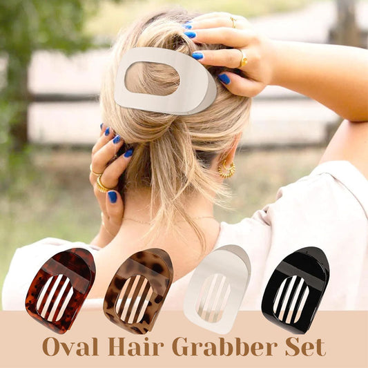 Ovales Haarklammer-Set (4 Teile)