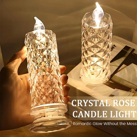 Svíčka Crystal Rose Candle Light – romantická záře bez nepořádku