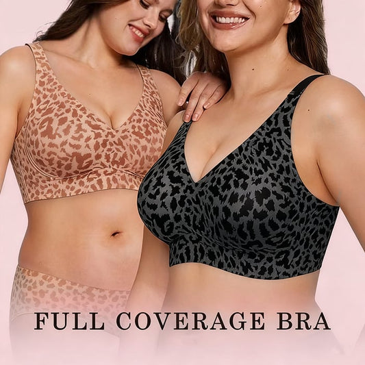 🏆LAST DAY SALE 46% OFF 🔥Super Firming Leopard Print Jelly Bra | Women Wirefree Bras 👍No More Sagging Breasts