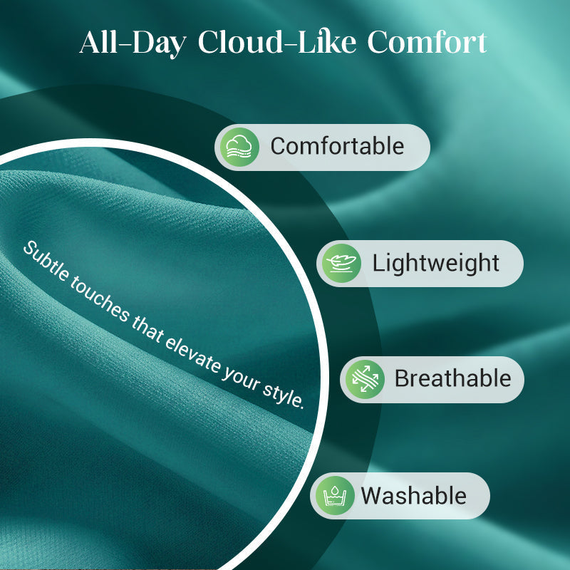 Women's 3/4 Sleeve Pleated Round Neck Midi Dress with Belt