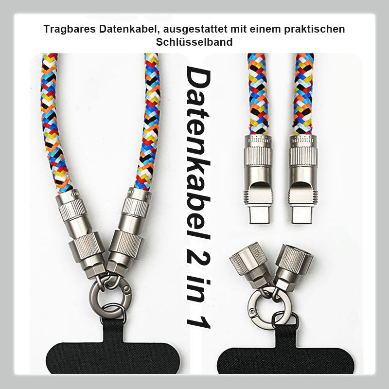 Tragbare Lanyard-Datenleitung, jederzeit schnelles Aufladen! Und das Handy geht nie wieder verloren!