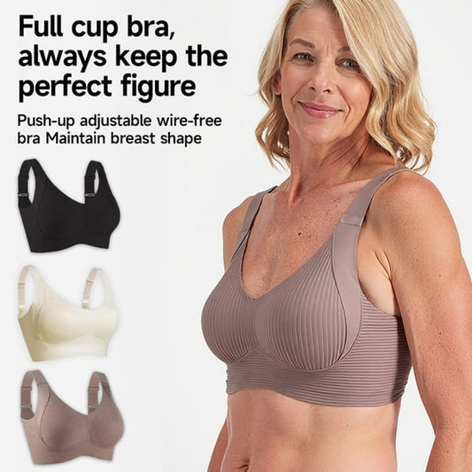 Gerippter Push-up-BH für Frauen, verstellbar, kabellos