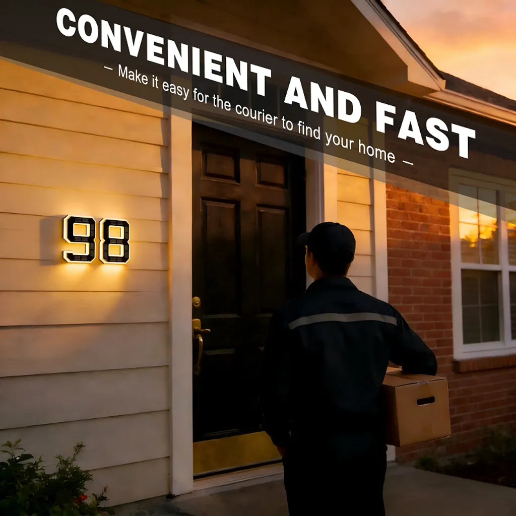 9-Inch Waterproof LED Solar Lighted House Numbers for Outside