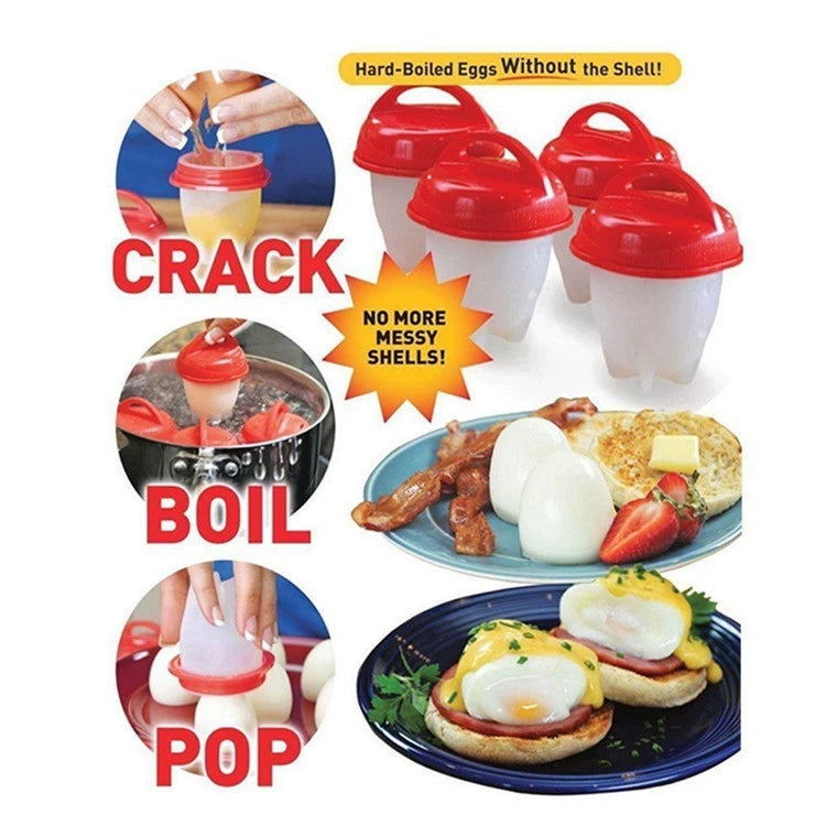 6 Pcs/Set Silikon-Ei gekocht