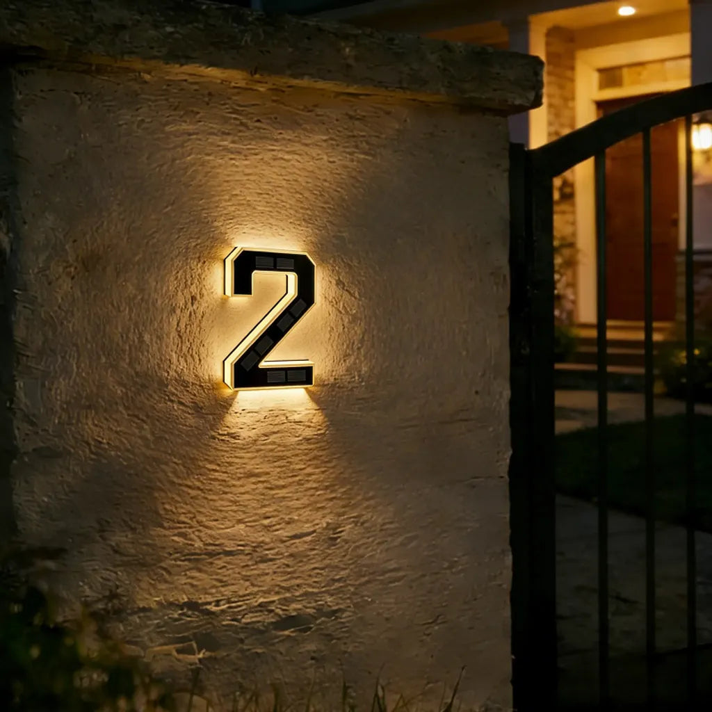 9-Inch Waterproof LED Solar Lighted House Numbers for Outside