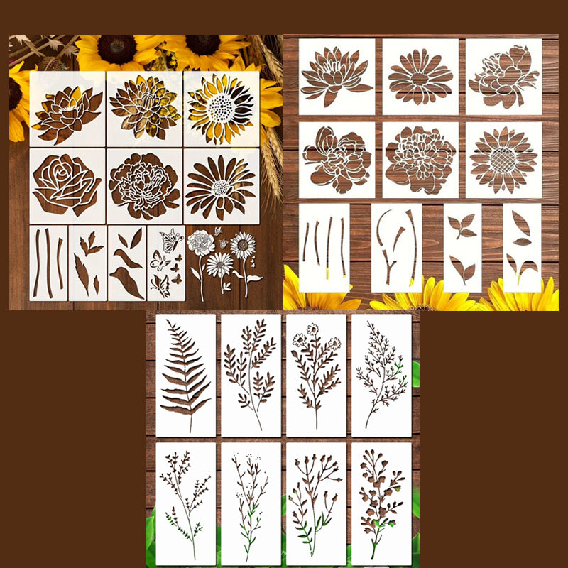 Blühende Blumen Schablonenset🌻DIY Dekoration