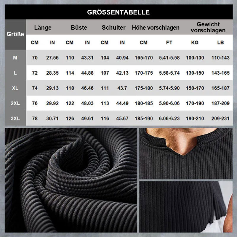 Herren-Muskel-Fitness-T-Shirt Mit V-Ausschnitt Und Kurzen Ärmeln