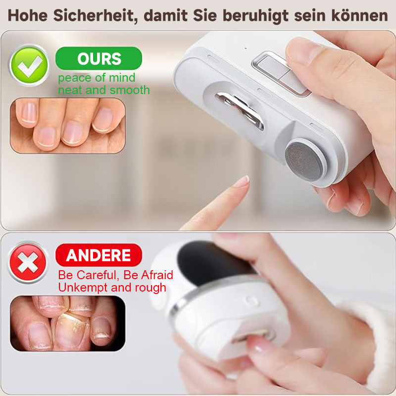 2-in-1 elektrischer Nagelpfleger zum Schneiden und Polieren.
