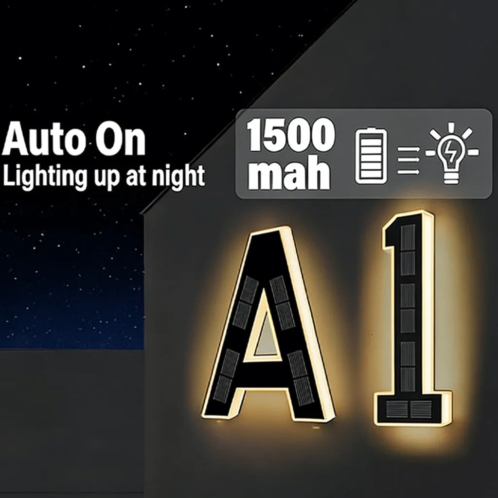 9-Inch Waterproof LED Solar Lighted House Numbers for Outside