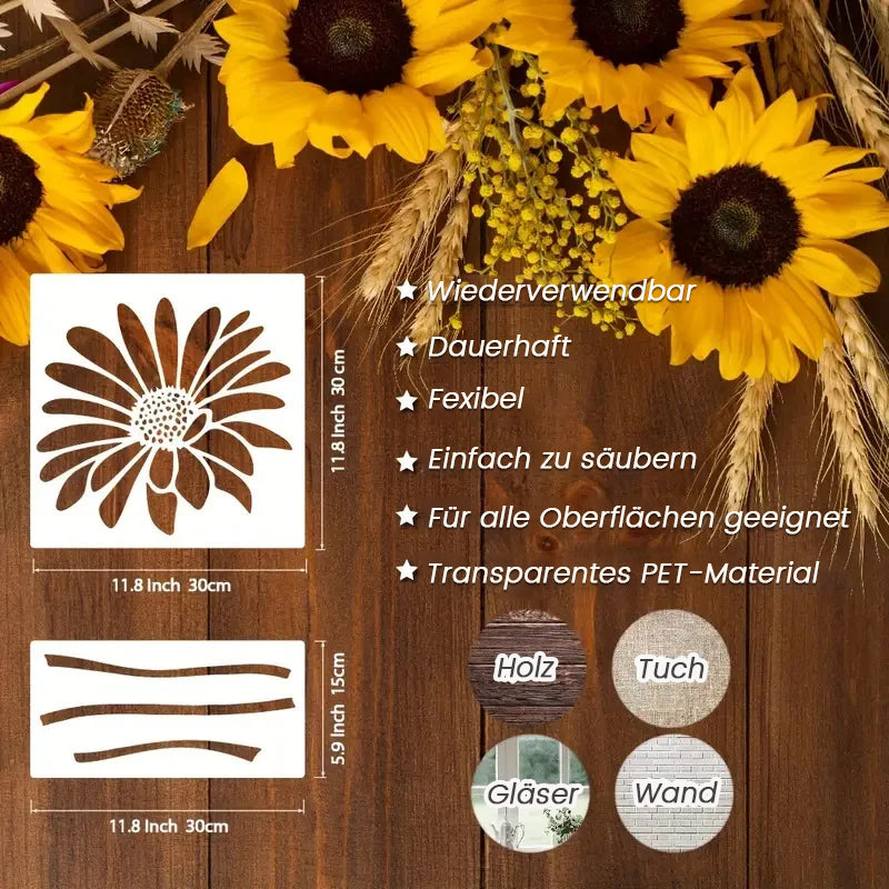 Blühende Blumen Schablonenset🌻DIY Dekoration